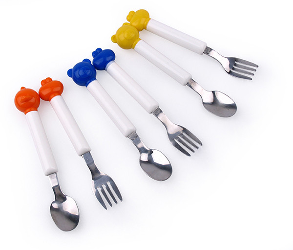 Hi-Q superior feeding baby fork stainless steel baby spoon with children baby spoon fork