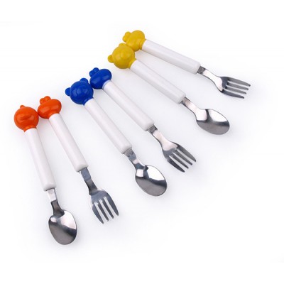 Hi-Q superior feeding baby fork stainless steel baby spoon with children baby spoon fork