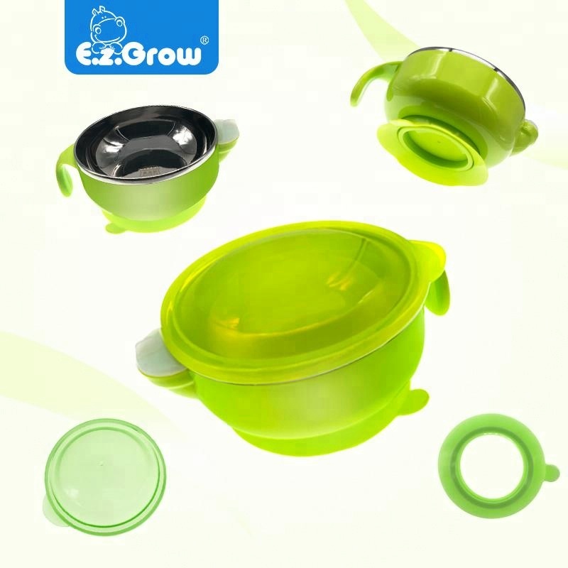 OEM welcome babies products of all types Put Spill Proof Tableware Baby bowl Lid Spoon Bottom Mat baby suction plate bowling